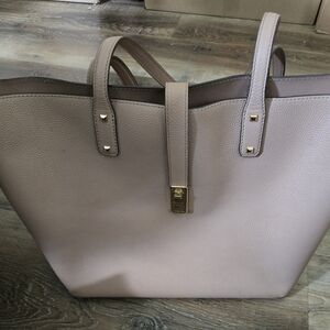 Michael Kors Pebbled Leather Tote in Dusty Mauve with Gold Hardware